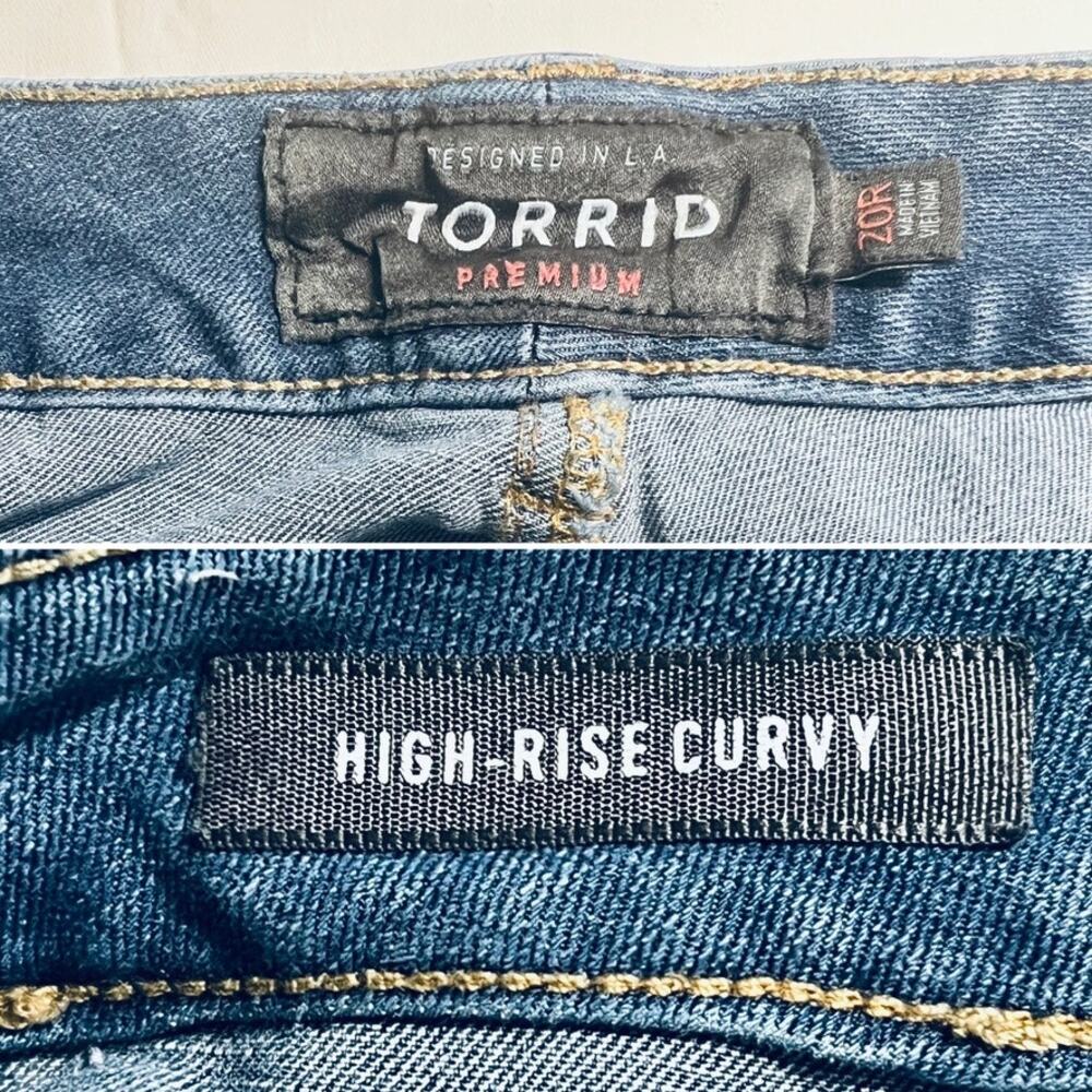 Torrid Size 20R High Rise Curvy Jeans Stretch Denim Medium Blue Wash - Picture 12 of 12